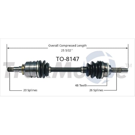 Surtrack Axle Cv Axle Shaft, To-8147 TO-8147